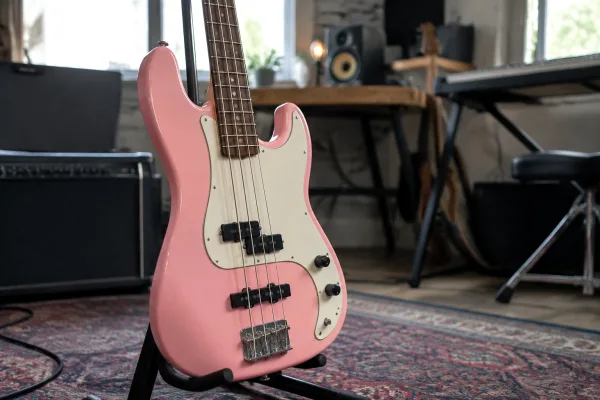 Bass Guitar Pink