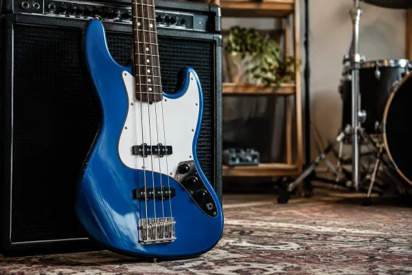Blue Electric Bass
