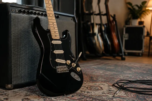 Black Stratocaster Guitar